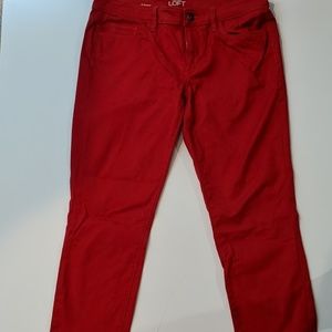 Loft modern skinny dark red pants Size 8